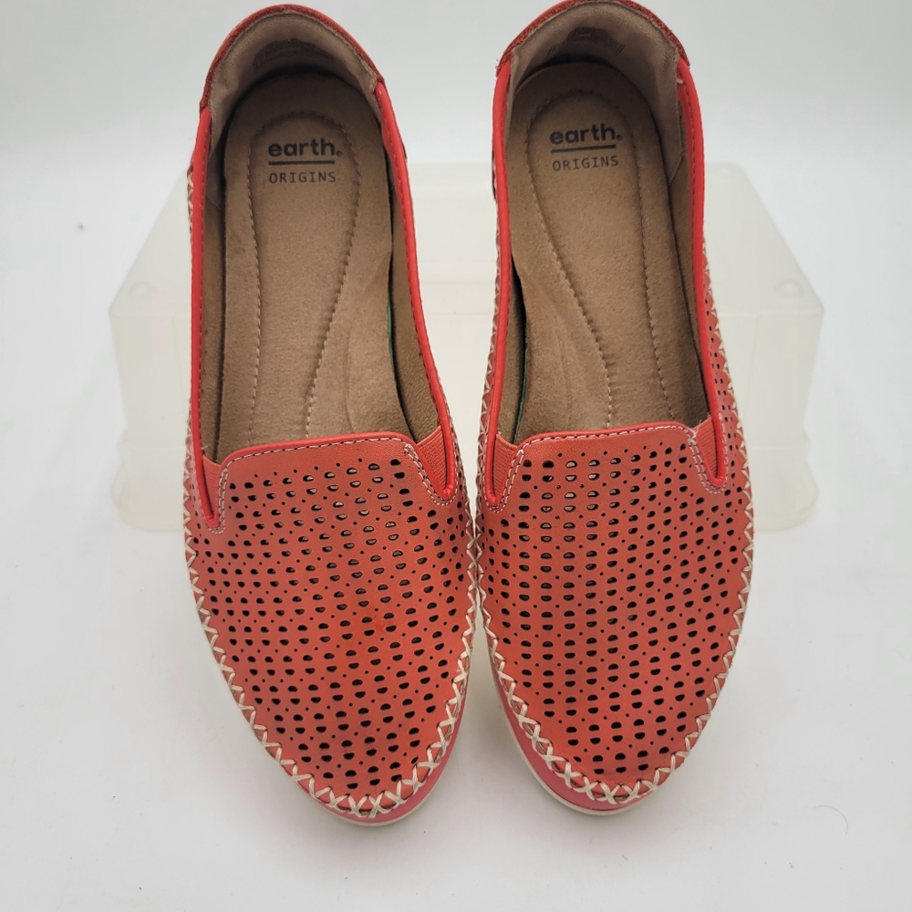 Earth Origins Coral Lizzie Slip on Perforated Loafer Flat Size 10